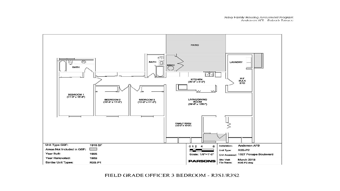 Field Grade 3 Bedroom